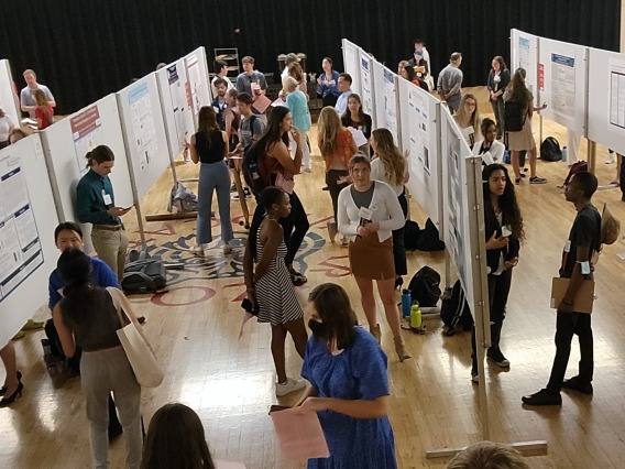 photo of various students walking around during the 2023 CBC poster fair