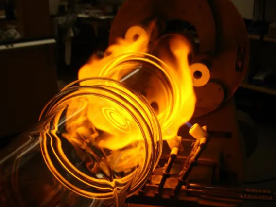 Condenser on Lathe in Glass Shop