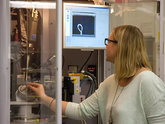 Mounting a single crystal XRay sample in the XRay Crystallography instrument