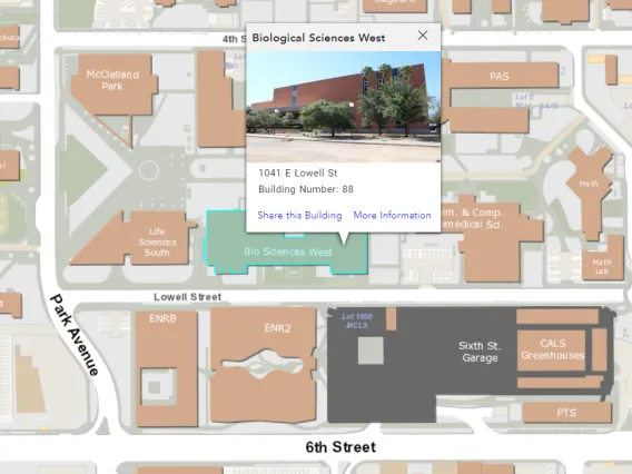 Biological Sciences West Map