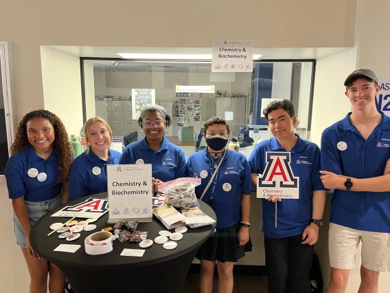 6 CBC students stand side by side during Admitted Students day