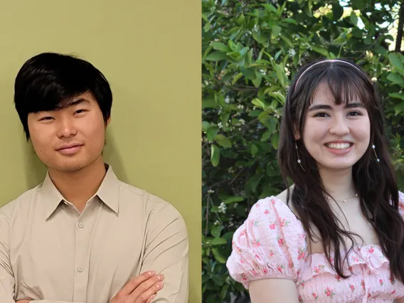 Side-by-side photos of winners Sean Chen and Momoko Cronin