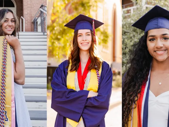 side-by-side photos of awardees Vanessa Addison, Allison Steedman, and Terese Kulangara