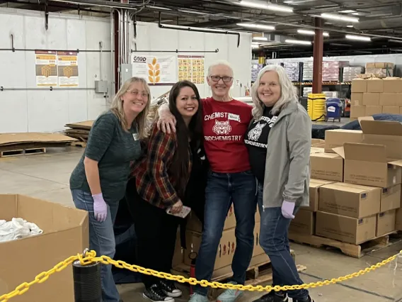 LR: Nicole Barber, Virginia Olivas, Valerie McClure, and Debbi Busack at the Community Food Bank of Southern Arizona