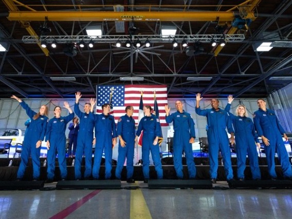 NASA’s astronaut candidate class is pictured at an event near NASA’s Johnson Space Center in Houston on Dec. 7, 2021