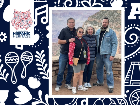 Luis Mendez and his family (left to right) father, sister, mother, and Luis Mendez
