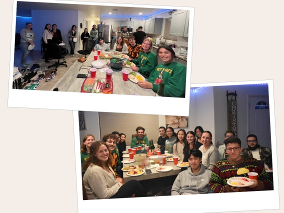 Graduate students celebrate thanksgiving by having a friendsgiving