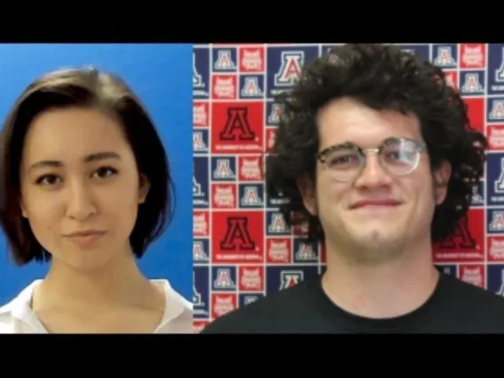  Carissa Bond (left) and Estevan Cleveland, who were awarded the 2021 Arizona Society for Coatings Technology Scholarship.