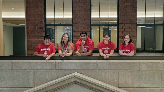 CBC Advising Team on balcony in Chemistry and The Commons