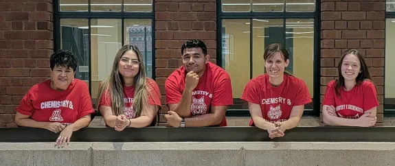 CBC Advising Team on balcony in Chemistry and The Commons