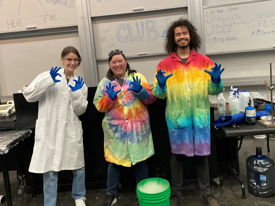 Lauren Konopacki, Kierra Garland, and Cristian Chavira during the Chemistry "Magic Show"