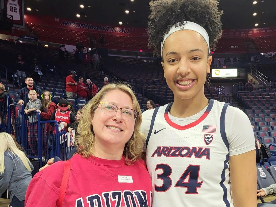 Dr. Amy Graham with former Chem 151 student Maya Nnaji