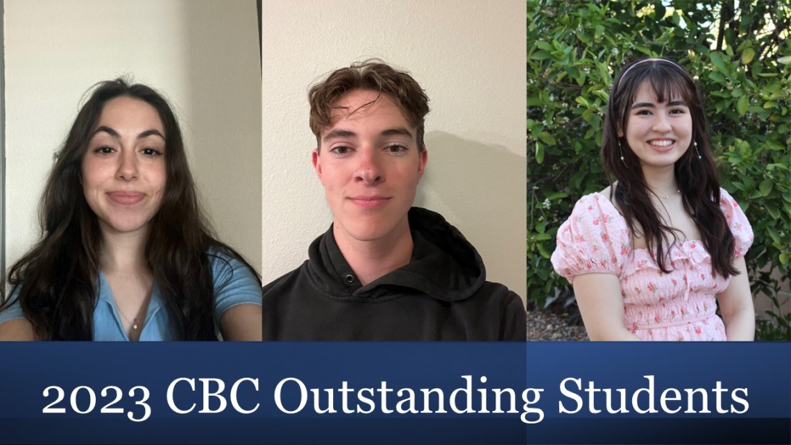 3 photos set side by side of the CBC Outstanding Students of 2023