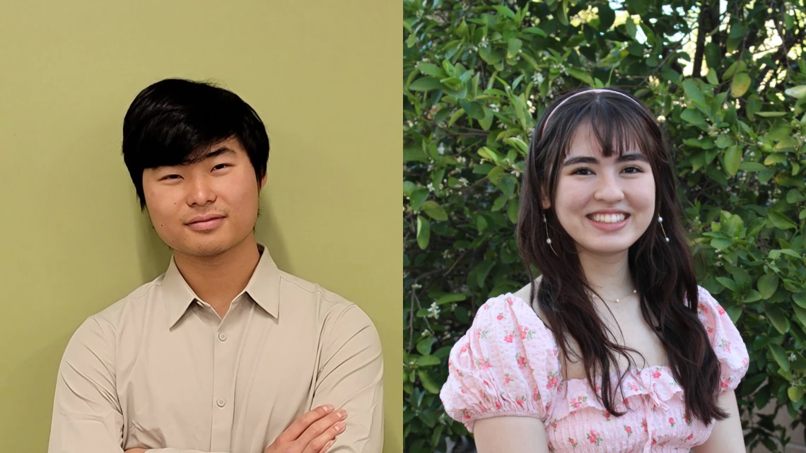 Side-by-side photos of winners Sean Chen and Momoko Cronin