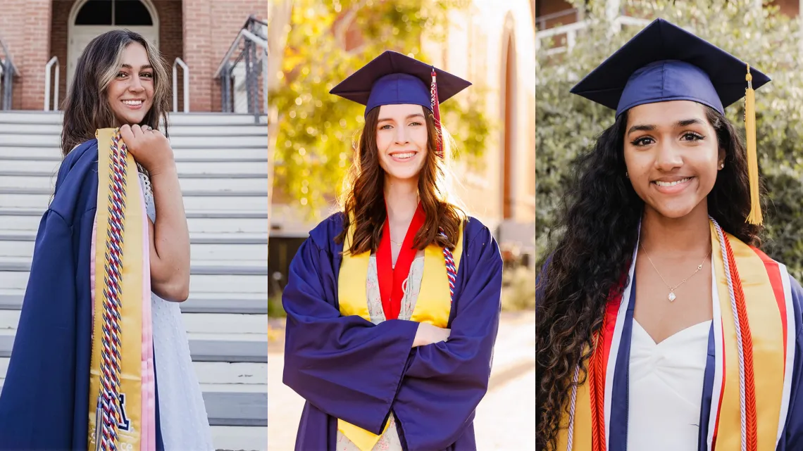 side-by-side photos of awardees Vanessa Addison, Allison Steedman, and Terese Kulangara