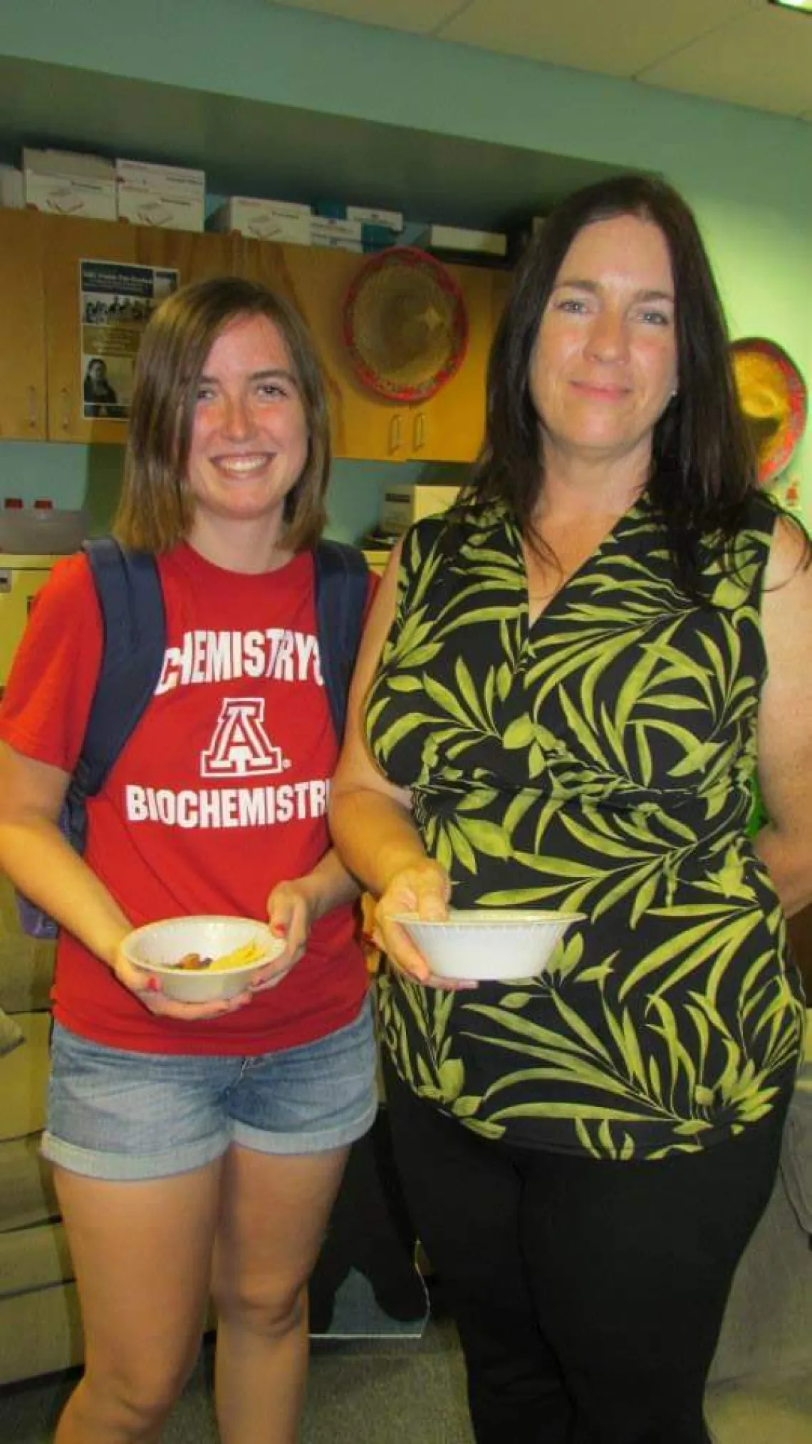 Jennifer Autz alongside a student in a CBC shirt