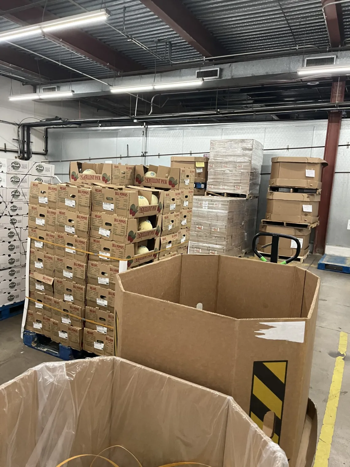 Pallets full of items to be distributed to those in need at the Community Food Bank of Southern Arizona