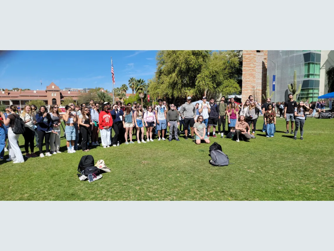 Dr. Schwartz class Chemistry 182 view 2024 solar eclipse