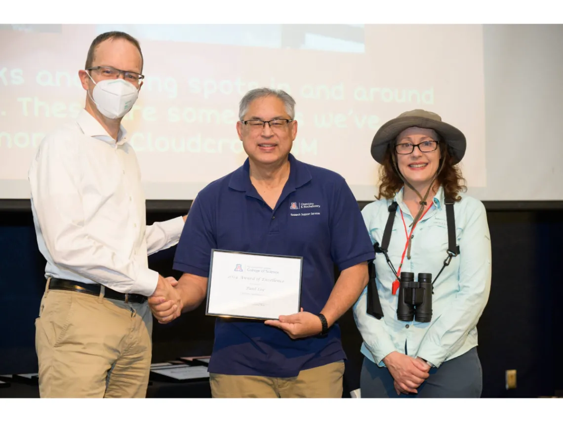 (left to right) Dr. Michael Marty, Paul Lee, and Dean Garzione