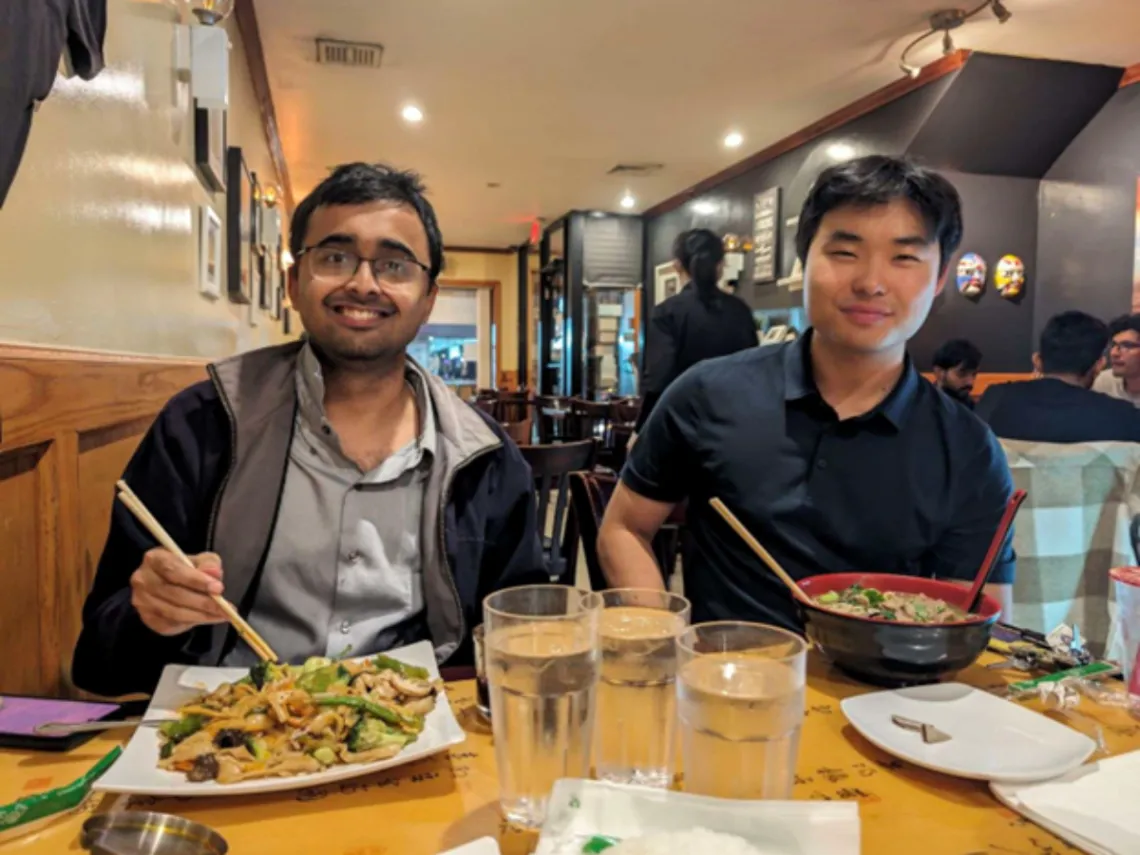 Sean Chen having lunch