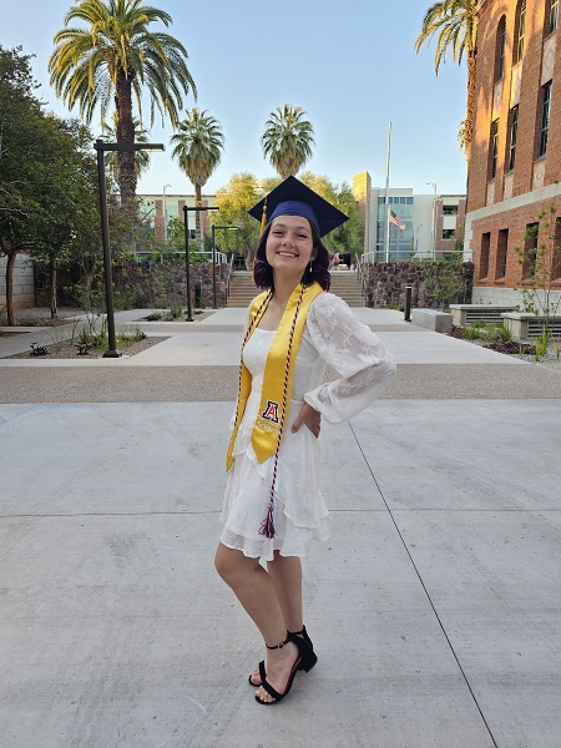 Elizabeth Harper in graduation cap
