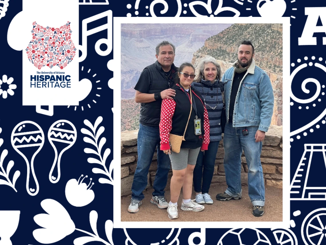 Luis Mendez and his family (left to right) father, sister, mother, and Luis Mendez
