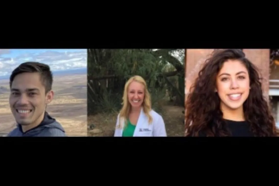 Picutres of three students who receviced Outstanding Graduate Student Award