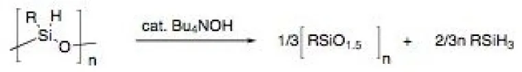 Catalytic amounts of base cause the disproportionation of hydridosiloxanes to afford polysilsesquioxane foams.