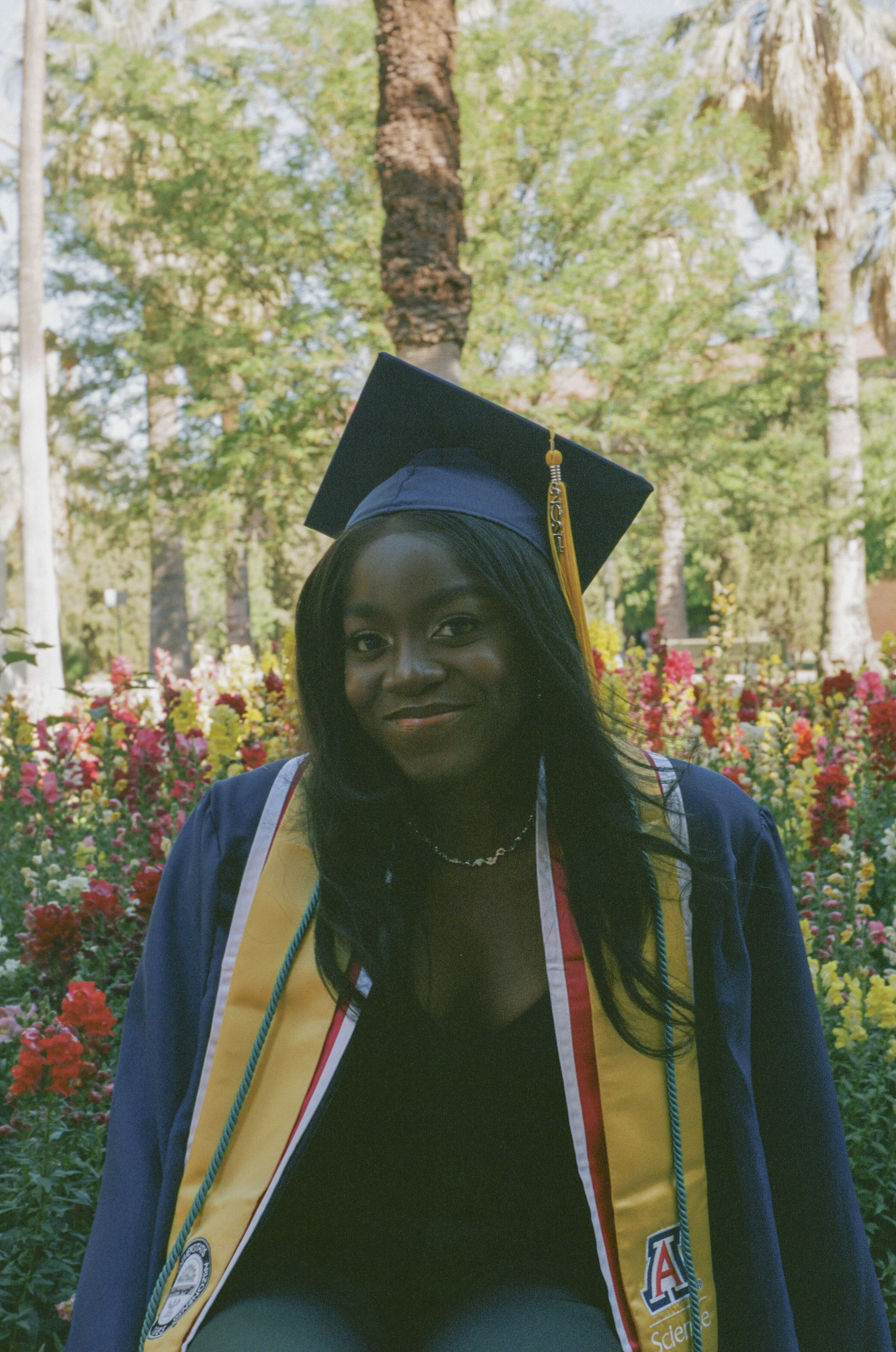 Veronica Hode wearing graduation cap and gown