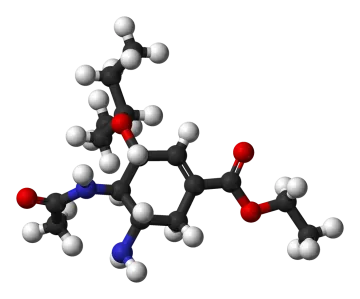 Oseltamivir 3D-balls graphic