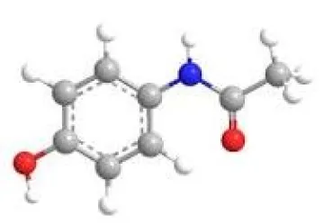 chemical structure of acetaminophen (Tylenol)