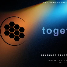 Graphic that reads "Together: Graduate Student Townhall, January 23, 2025